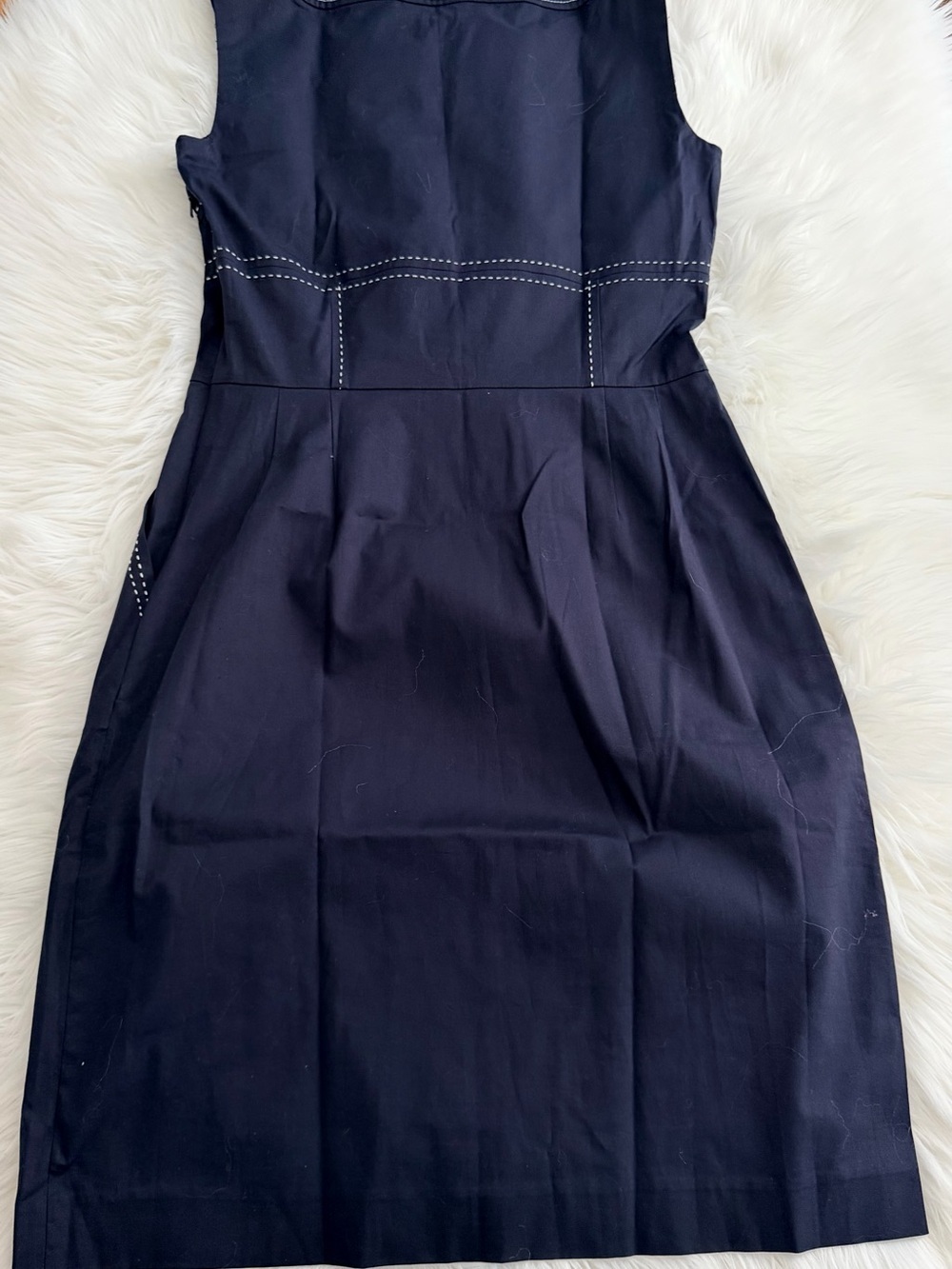 Tory Burch Navy Square-Neck Sleeveless Mini Dress - Picture 4 of 10